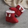 Baby Shoes High Solid Color Snow Boots Flanged Sleeves Thick Cotton Shoes Fleece