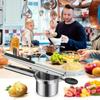 Stainless Steel Tools Are Used for Mashing Potatoes, Including Three Slices for Crushing Fruit and Making Spaghetti Slices.