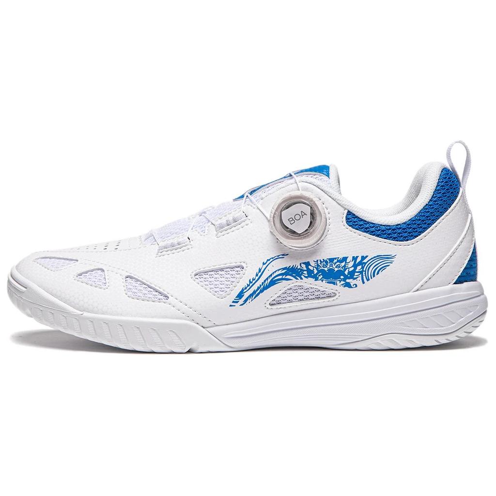 New LiNing Mage ESS Anti-Slip And Wear-Resistant Breathable Low-Top Professional Table Tennis Shoes Unisex White Blue APPU021-7