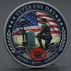 Veterans Day Commemorative Challenge Coin Colored Relief Veterans Medal Military Enthusiast Coin