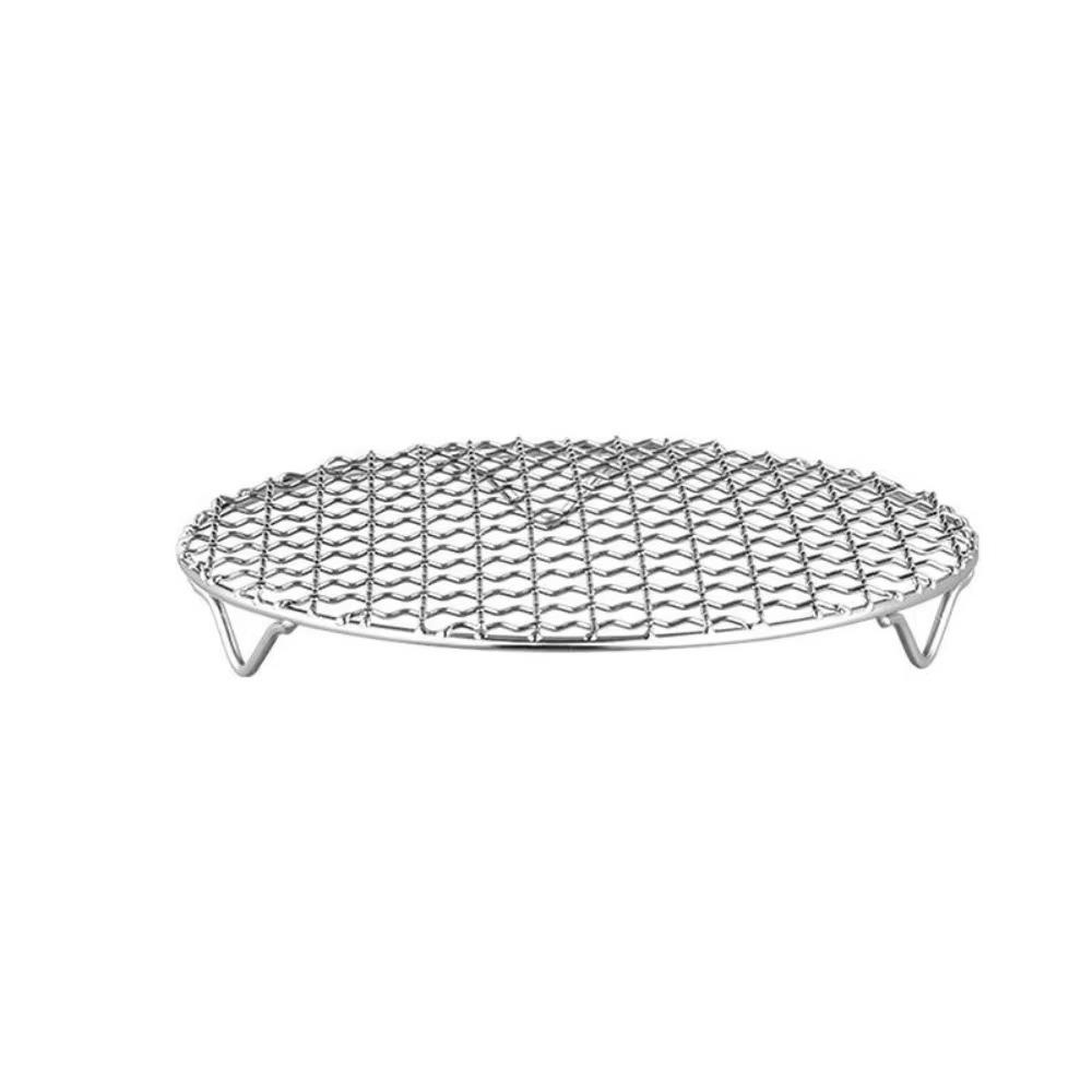 

Round Shape BBQ Cooling Rack with Foot Air Fryer Rack Durable BBQ Net Barbecue 13cm