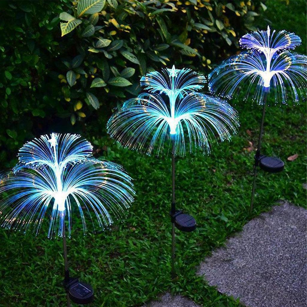 Color-Changing Solar Fiber Optic Jellyfish Lights for Outdoor Courtyard