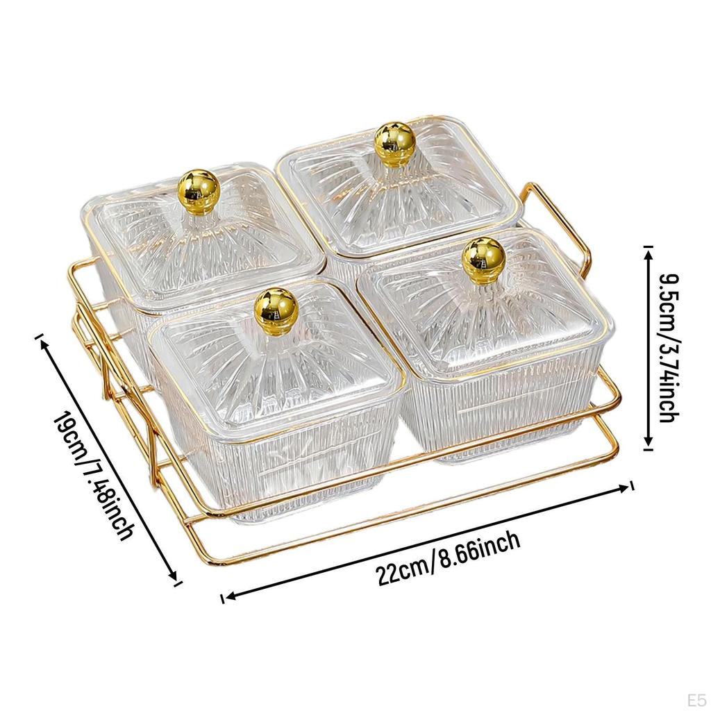 Kreative geteilte Servierschalen mit Halter Aufbewahrungsbox für Dessert, Nüsse, Obst