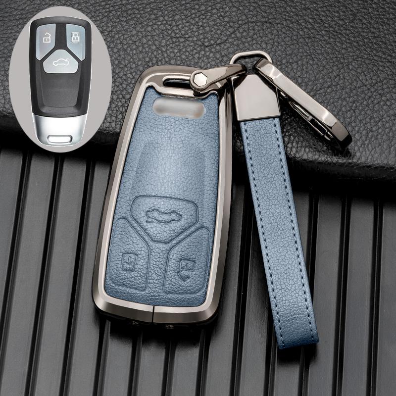 

Чехол для автомобильного дистанционного ключа из сплава для A4 A4L A5 Q5 Q7 TT TTS 8S B9 2016 2017 2018, защитный чехол для автомобильного ключа, автомобильные аксессуары синий
