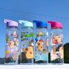 800ml Cute Animal Print Water Bottle with Straw & Handle - Lightweight Durable Leakproof Thermos For, School, Travel, Outdoor