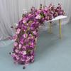 Luxury Purple Flower Row Artificial Flowers 1m/2m for Table Centerpiece DIY Wedding Backdrop Floral Ball Arches Party Decoration