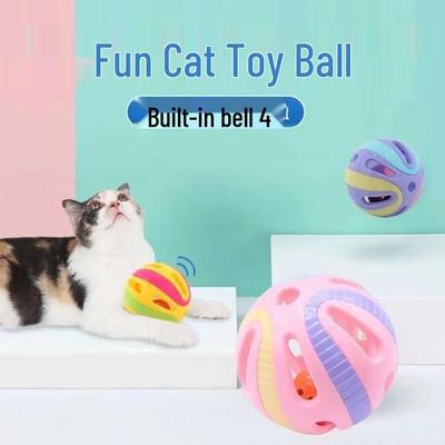 Bola Brinquedo Divertida para Gatos com Sino - Chocalho de Auto-Diversão para Aliviar o Tédio