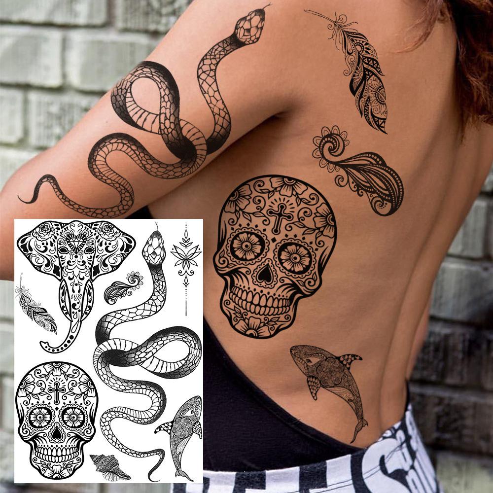 Cross Henna Art Temporary Tattoo Sticker for Arm and Neck