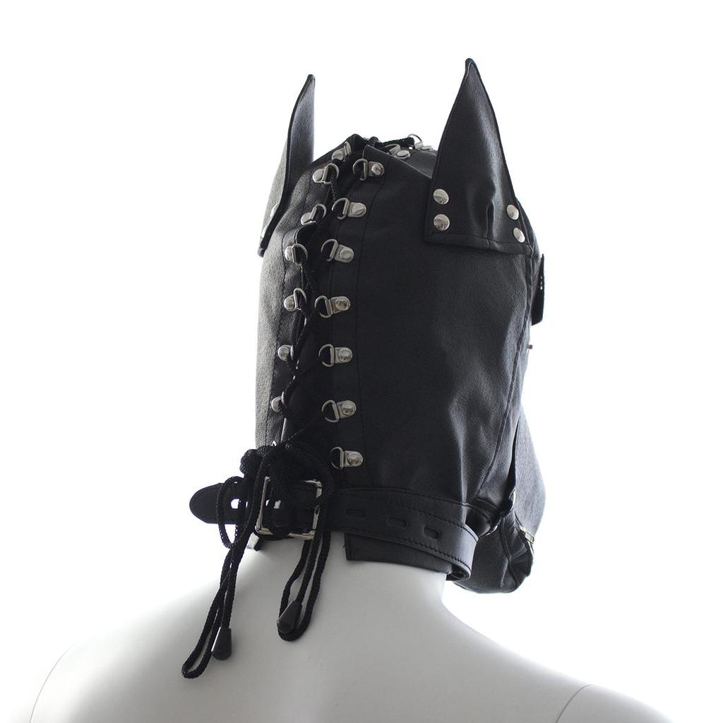 VaHppy SM BDSM Erotické hračky Psí návleky na hrdiny Hraní rolí Big Black Dog Slave Odnímatelné návleky na oči a ústa