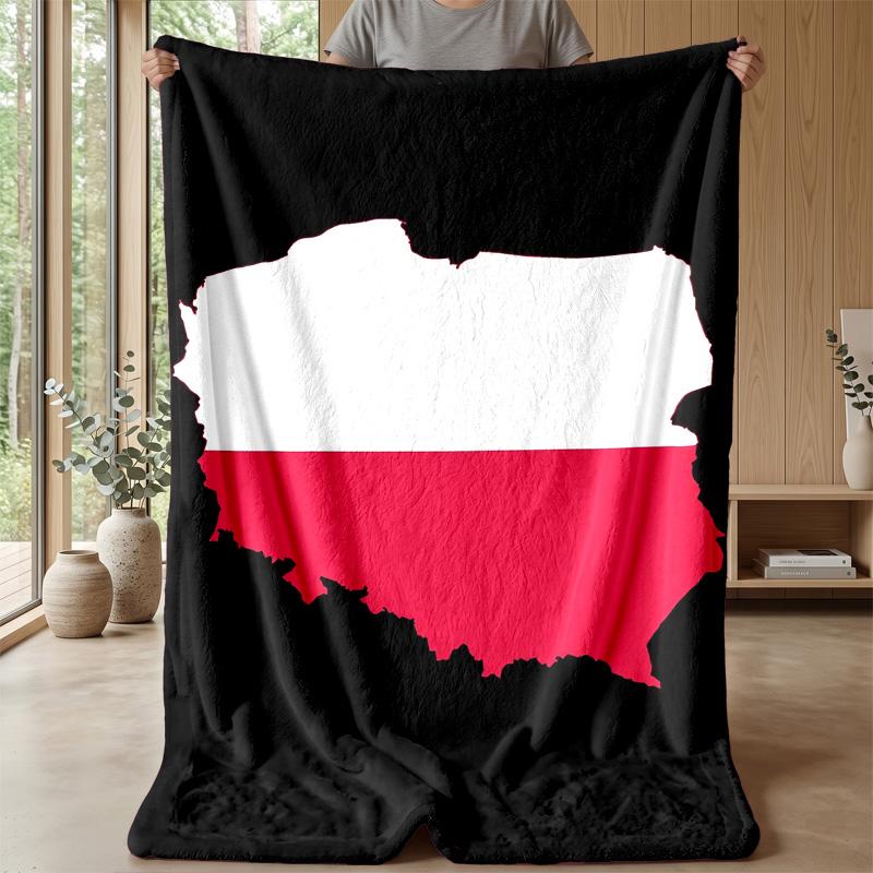 Poland Theme Blanket Soft Flannel Blanket Plush Throw Blanket Cozy Sofa Bed Blanket for Home Decor