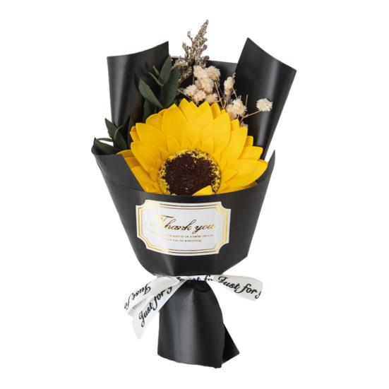 1/2Pcs Mini Fake Rose Sunflower Bouquet Handcrafted Soap Flower Petals Artificial Floral Decoration Valentine's Day Anniversary Birthday Romantic Gift