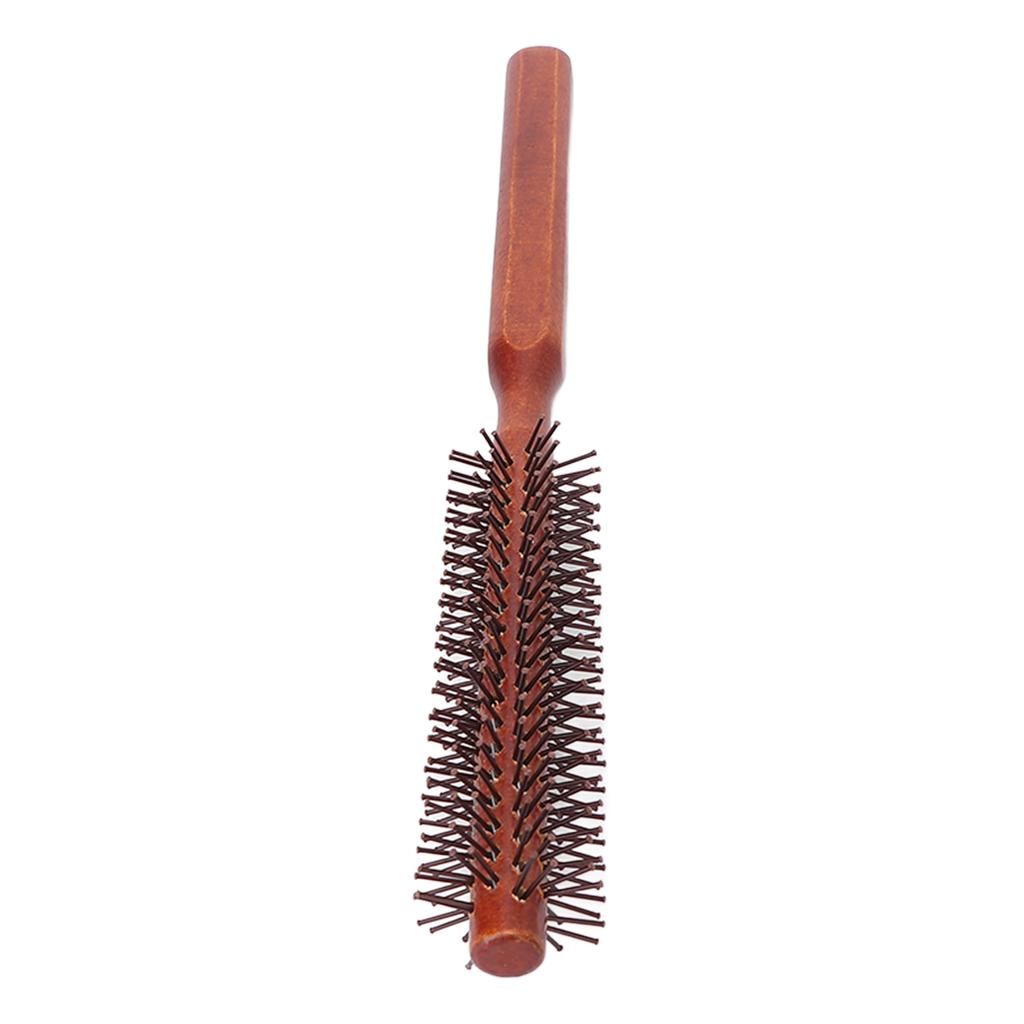 Round Styling Hair Brush Curling Roller Hairbrush Small Wood Brush Unisex for Blow Drying Home Use