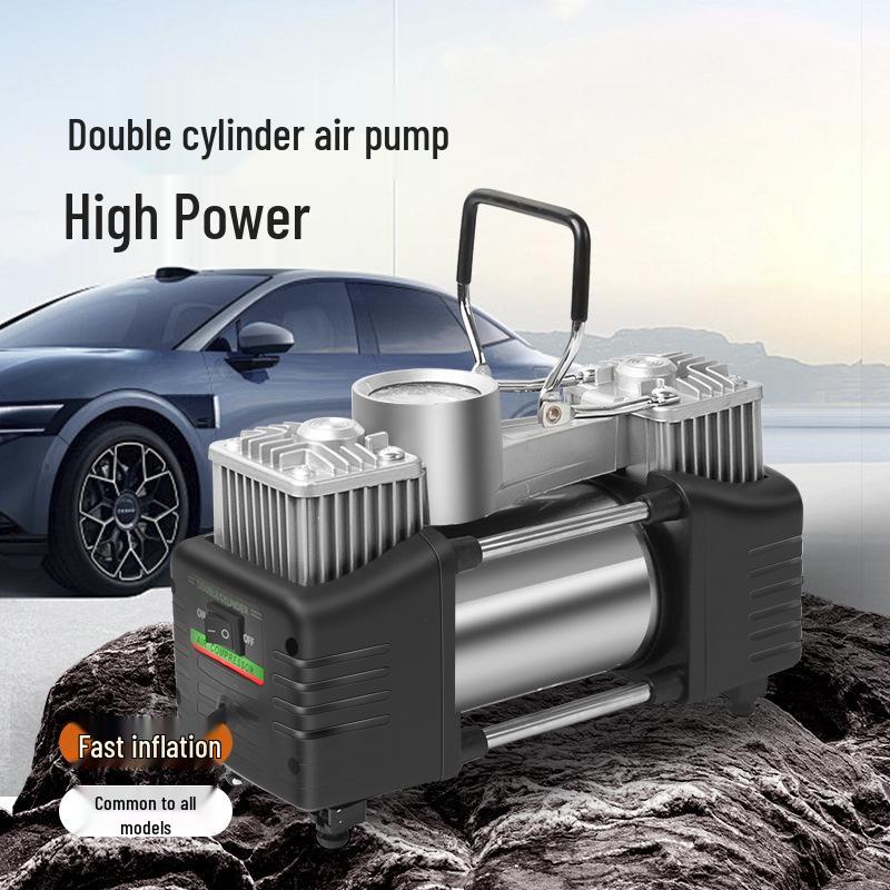 High-Power Portable Car Tire Inflator: True Double Cylinder for Quick Inflation