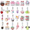 New Original Copper Summer Charms Cake Fruit Ice Cream Candy Beads For Necklace Diy Bracelet Present Jewellery