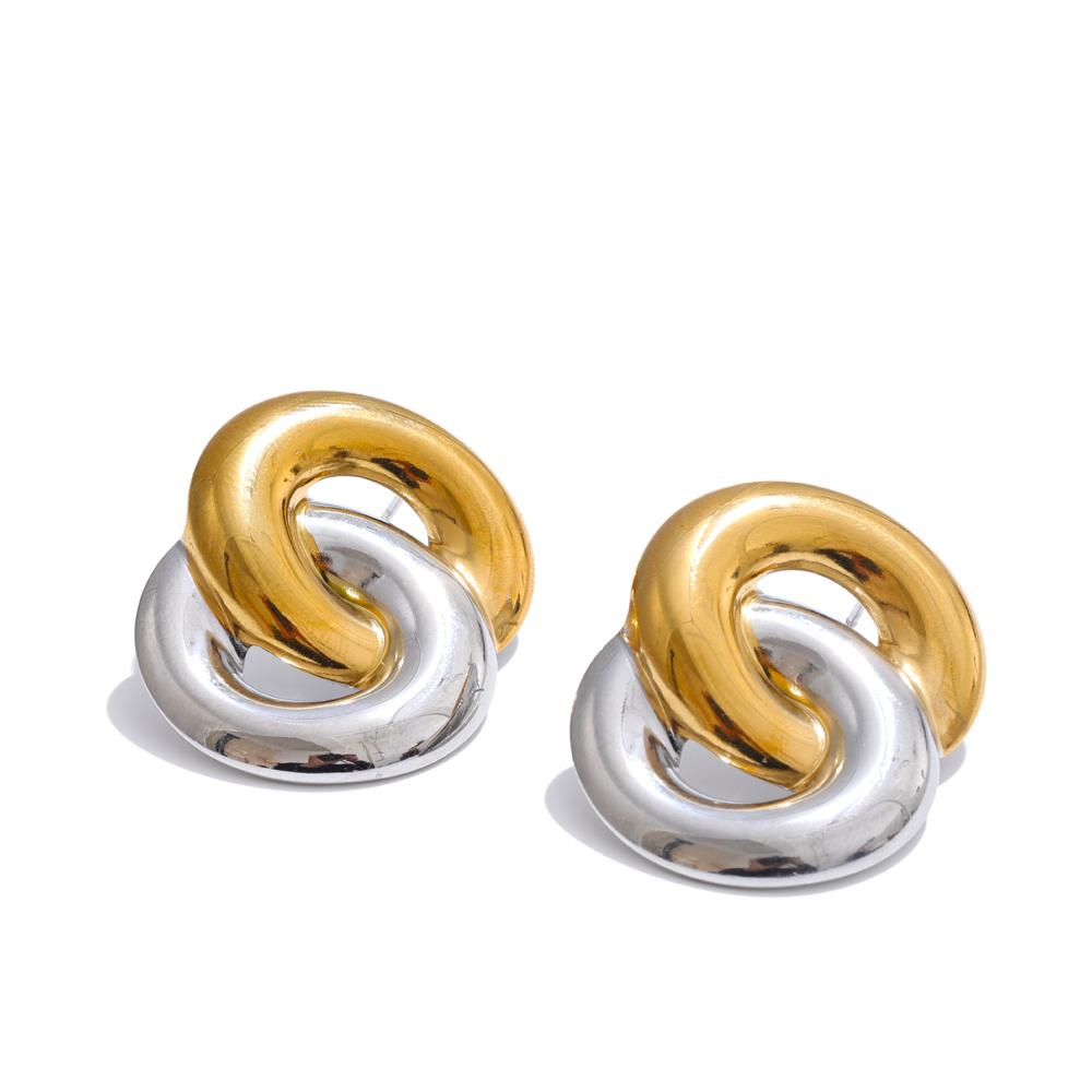 

Yhpup Minimalist Classic Geometric Daily Fashion Waterproof Stud Earrings Stainless Steel Fashion Trendy Jewelry for Women Gift