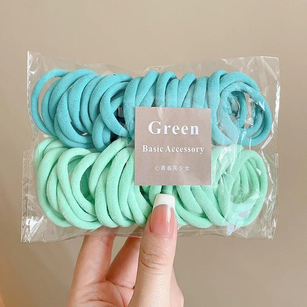50Pcs/set Colorful Elastic Hair Band Leagues Ties Colets Scrunchies Springs Gum Accessories For Girl Women Pigtails No Damage
