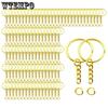 100pcs 1inch Keychain Rings Golden Split Round Key Ring with Chain and Open Jump Rings DIY Keychain Making Crafts Keychains with Chain and Jump Rings