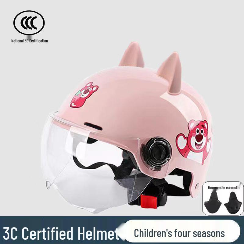Kids Cartoon Electric Scooter Helmet (Ages 3-15) - Adjustable, All-Season, Ear Protection, 3C Certified