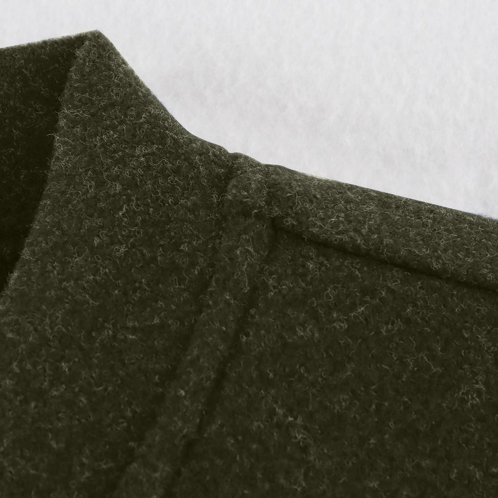 Women's Faux Suede Button Jacket Oversized Gathered Hem Short Length Coat Casual Vintage Outerwear With Pockets