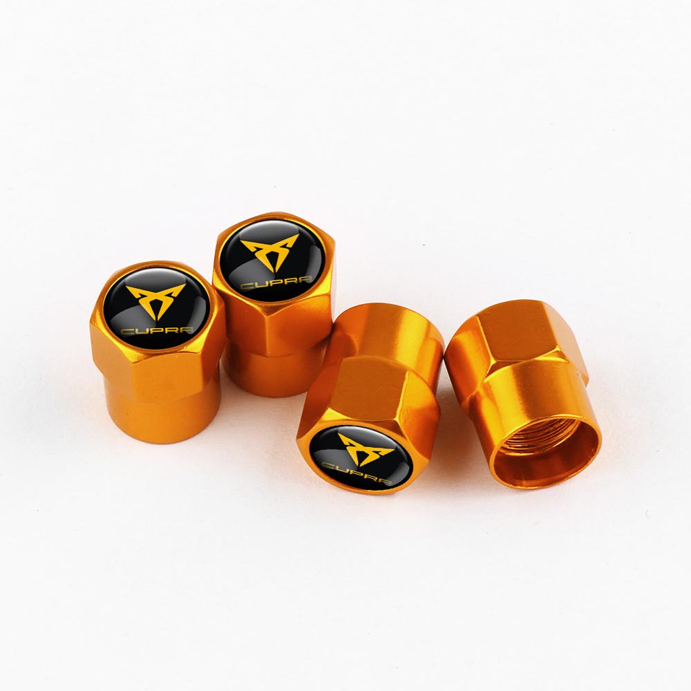 Ussh2 4Pcs Car Wheel Tire Valve Caps Tyre Stem Cover Bolt-In Accessories For Seat Cupra FR Ateca Ibiza Cordoba Leon Exeo Altea Arona