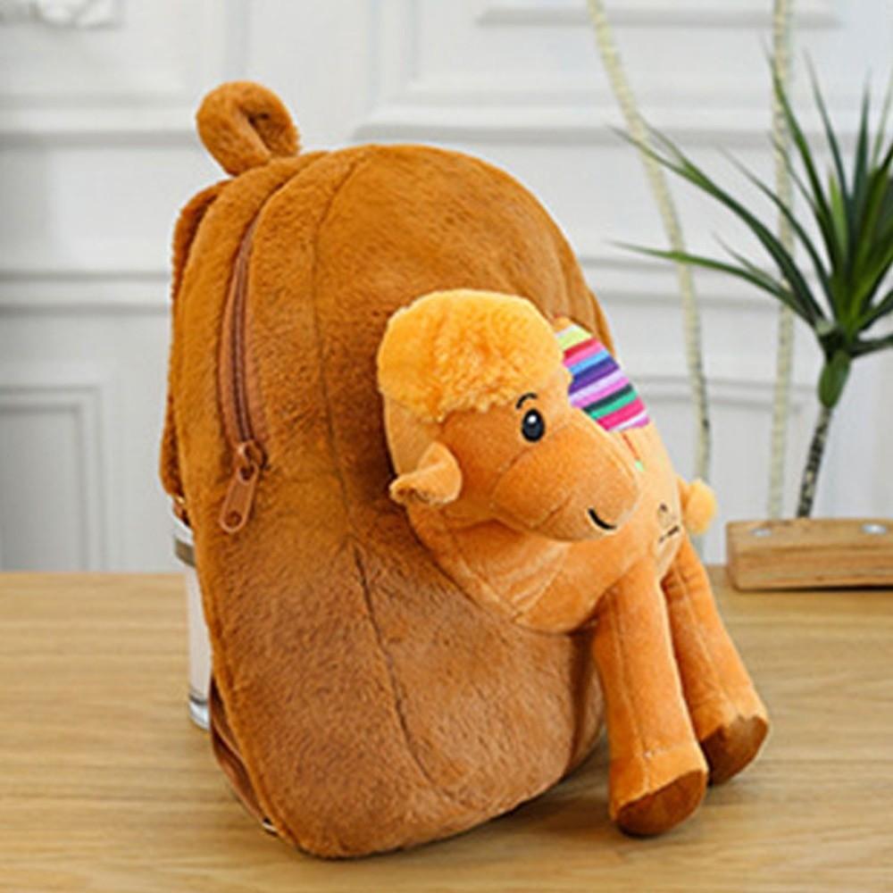 Stuffed Animal Cute Camel Plush Bag Plush Cartoon Doll Bag Little Raccoon Plush Backpack  Girls