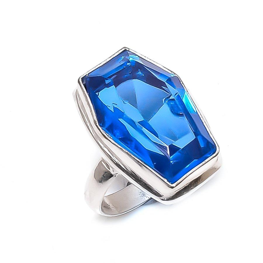 

Tanzanite Quartz Gemstone Handmade 925 Sterling Silver Jewelry Ring Size 8 o6p64