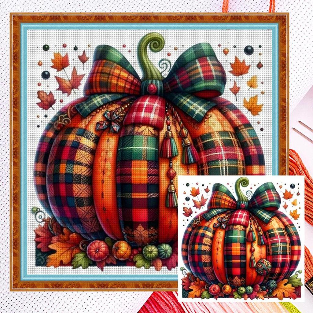 Full Embroidery cotton Thread 14CT Counted Pumpkin Cross Stitch Kit Decor