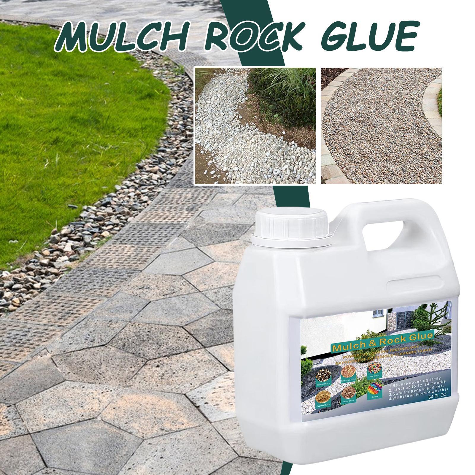 64oz Landscape Glue Ground Coverage Glue for Rocks Strong Stone Adhesive For Outdoor Yard Playground Gravel Binder Glue