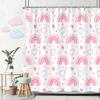 Beautiful Love Rainbow Shower Curtain Gift Idea Bohemian Printed Pattern Polyester Fabric Bath Curtain Bathroom Decor with Hooks