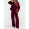 IHUASU Women's Fashion Casual Long Sleeve V Neck Pants Suits