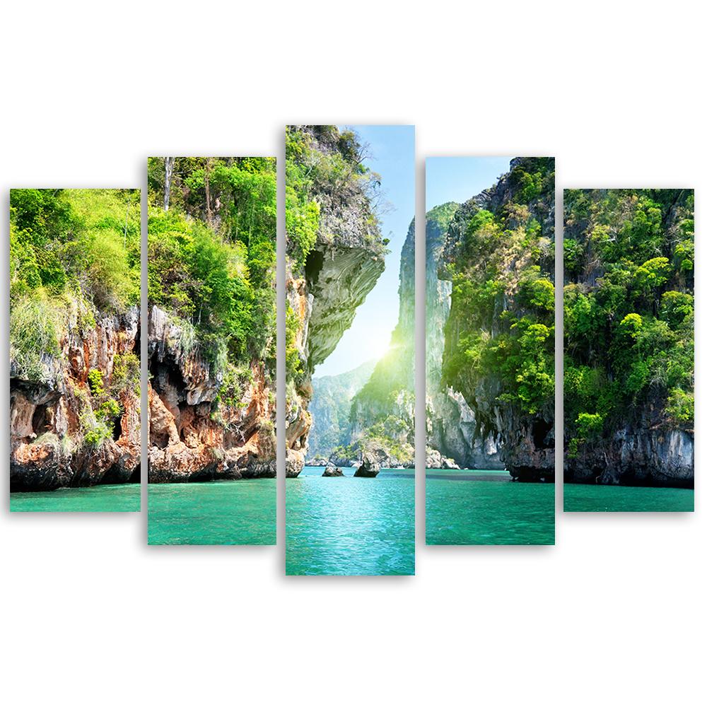 Pięcioczęściowy obraz na płótnie Tropikalna plaża