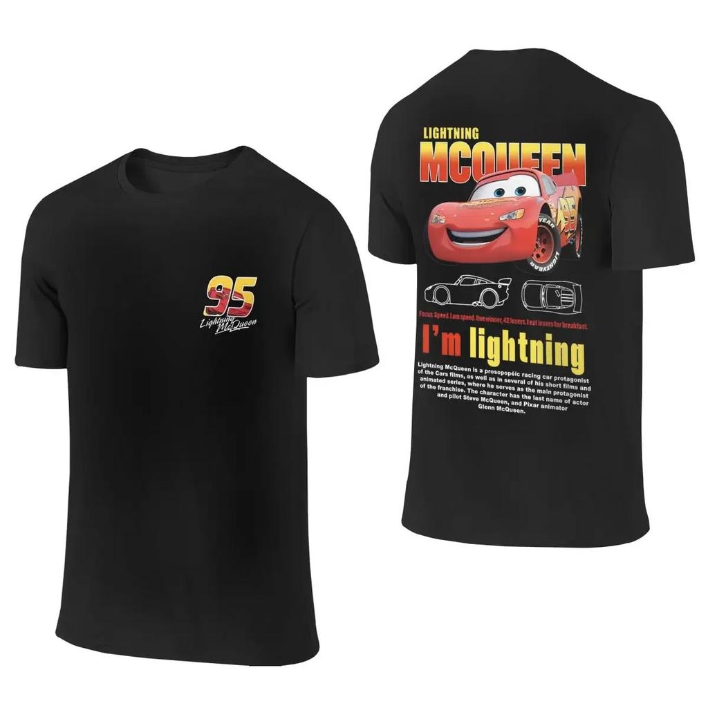 Camiseta de Verano de Rayo McQueen y Sally para Parejas Camisetas Mcqueen Sally Estampado a Doble Cara Camiseta para Hombres Mujeres Algodón Oversize Manga Corta