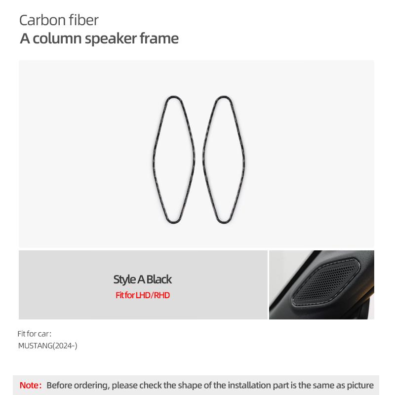 

Carbon Fiber Auto A-Pillar Speaker Panel Cover Trim Sticker For Ford Mustang GT 2026 2026 Car Interior Decor Tuning Accessories углеродного волокна черного