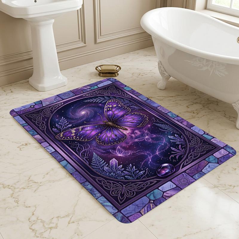 Purple Butterfly Living Room Nonslip Area Rug Soft Carpet For Bedroom Game Playroom Sofa Office Home Decor Doormat Christmas Gift C929539