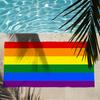 Art Flag of Gay Rainbow Pride Towel Soft Lightweight Anti-Sand Large Beach Towel Quick-Drying Bath Sports Family