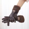 2Pcs Women Faux Leather Gloves Waterproof Windproof Touchscreen Outdoor Cycling Gloves Winter Cold Weather Warm Thick Thermal Gloves