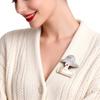 Acrylic Graceful Flower-Hat Lady Figure Brooches for Women Trendy 6-Color Resin Girl Badge Pins Jewelry Clothes Accessories Gift