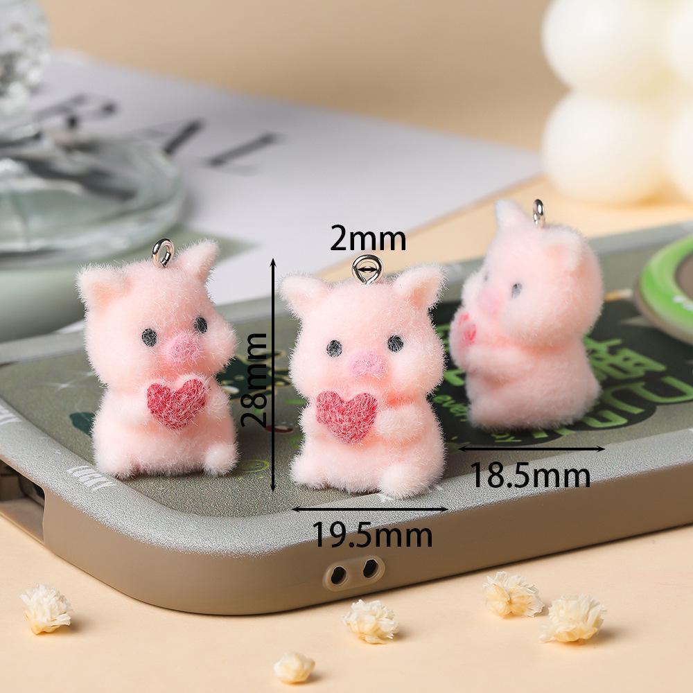 1pcs Resin Flocking Cute Cartoon Pendant DIY Pendant Jewelry