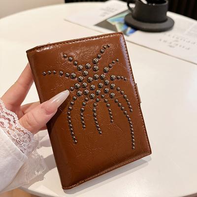 Ladies' Wallet Firework Rivets Passport Holder Fashionable Coin Purse Bank Card Bag