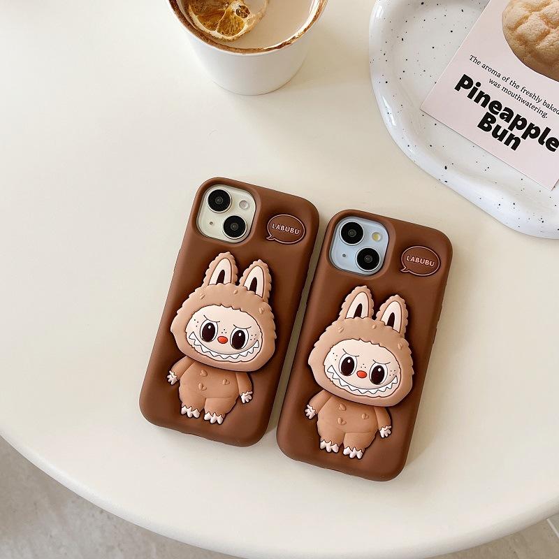 1Pc Kawaii Labubu Phone Case Holder Anti Slip Anti Fall Protective Cover Cute Cartoon Suitable for Iphone15promax Iphone13pro 14pro