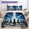 Chess Pattern Bedding Uilt Set Uilt Cover Pillowcase Home Decoration Birthday Gift (1 * Duvet Cover + 2 * Pillowcase Without Core)