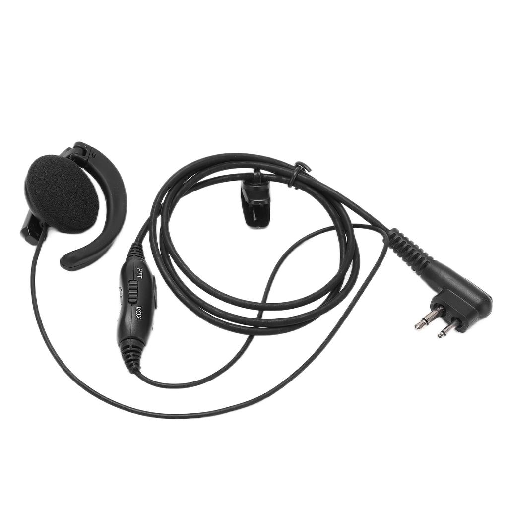 Walkie Talkie Headset Intercom 2 Way Radio Black Earphones Universal Audio Receiving System