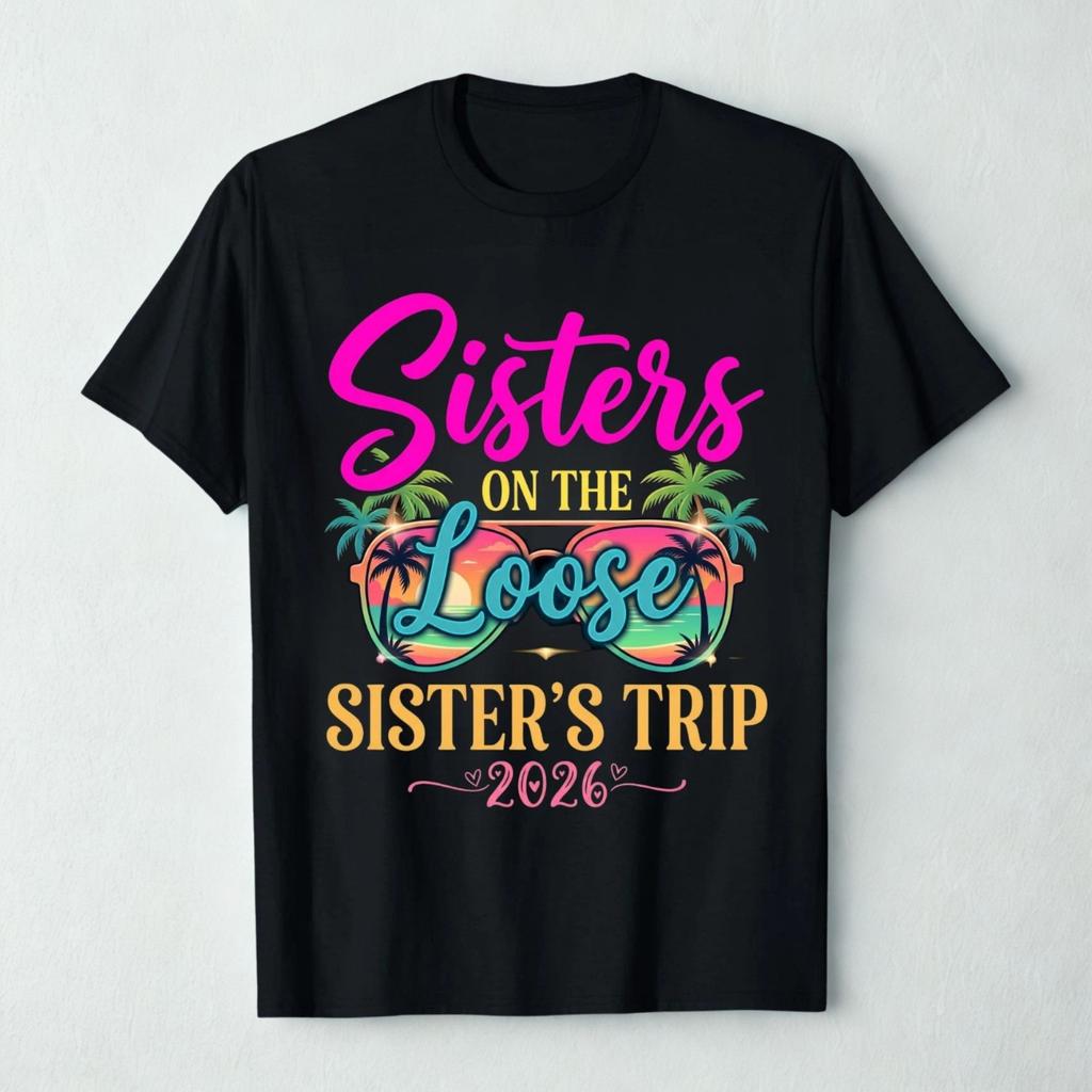 Sisters Trip 2026 Shirt, Retro Summer Vacation Tee, Women Friends Gift