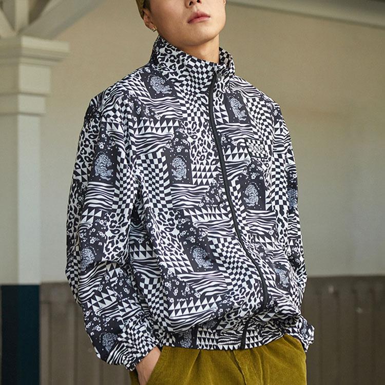 Vans SS22 Checkerboard Tiger Print Jacket Unisex Outerwear Black VN0A5H9T7TO