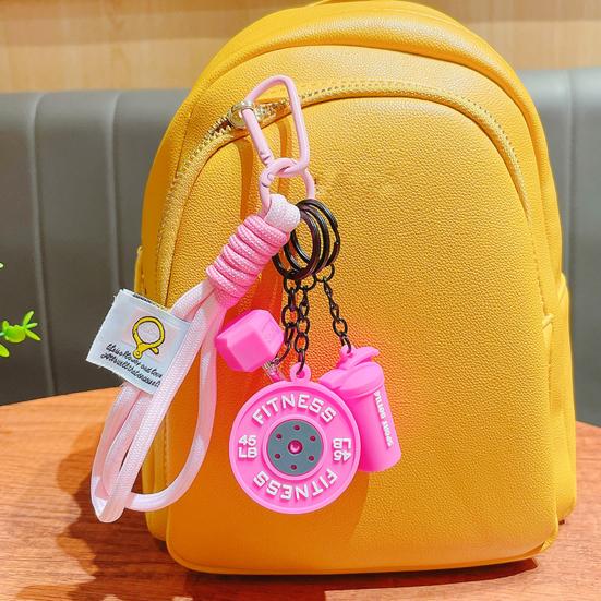 Keychain Pendant Gym-Inspired Design Men Gym Keychain with Dumbbells Kettlebells Fitness Weight Plates Sports Key Holder