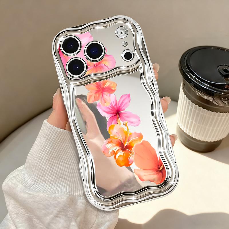 Lily Flowers Pattern Phone Case For iPhone 17 Pro Max Air 16e 16 15 14 13 Pro Max 12 11 Shockproof Luxury Plating Soft TPU Cover