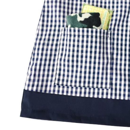 COLORFUL CANDY STYLE Smock for Boys and for Nursery Long Large Check Navy Blue N1163710 Girls, Children, Kindergarten, School, Sleeves, 100-110cm,