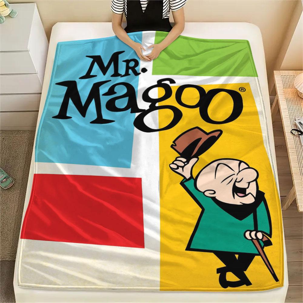 Mr. Magoo Printed Flannel Blanket, soft throw for bedroom sofa, washable, Christmas present, great gift.