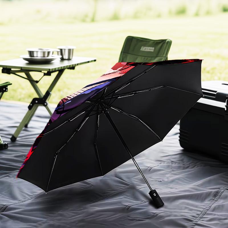 Dark Anime Ninja Character Umbrella 8-Frame for Travel, Camping, Casual Lightweight Portable Umbrella, Essential for Every Family Holidays Gift