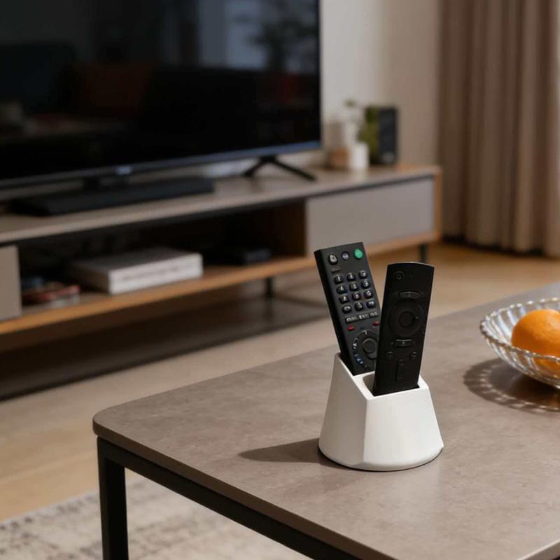Dual Compartment Remote Control Holder,Desktop Tv Remote Organizer Storage Box For Living Room,Office & Desk